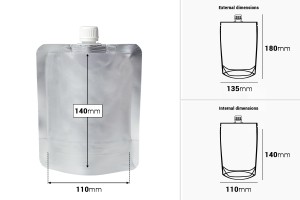 Standbodenbeutel 300ml mit Ausgießer -50 Stücke-εικόνα_διαστάσεις