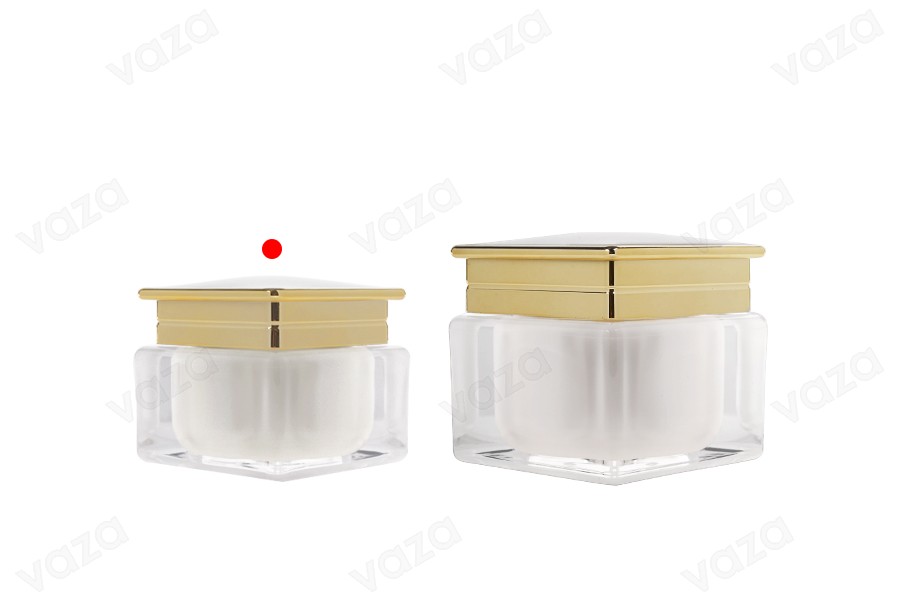 Luxury acrylic jar 30 ml for cream in pearl color with plastic gasket Luxury acrylic jar 30 ml for cream in pearl color with plastic gasket-image_group