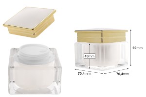 Pot acrylique de luxe 50 ml pour crème couleur perle avec joint en plastique-εικόνα_διαστάσεις