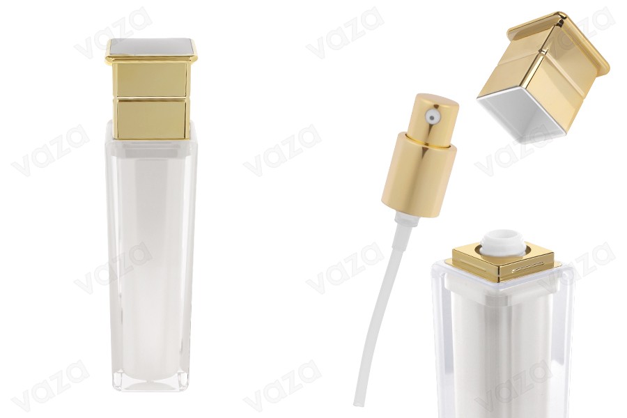 Flacone acrilico di lusso da 100 ml in colore perla con pompa per crema e tappo Flacone acrilico di lusso da 100 ml in colore perla con pompa per crema e tappo-immagine_prodotto