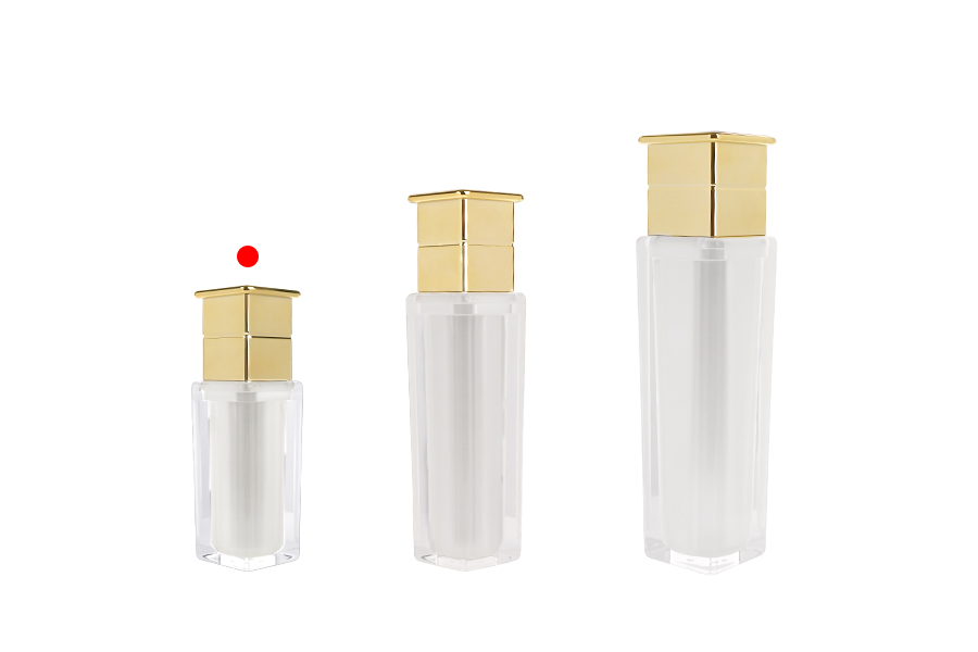 Luxury acrylic bottle 30 ml in pearl color with cream pump and cap