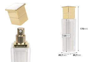 Flacon acrylique de luxe 50 ml couleur perle avec pompe crème et bouchon-εικόνα_διαστάσεις