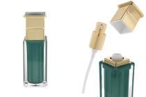 Luxuriöse Acrylflasche 30 ml in Smaragdfarbe mit Cremepumpe und Verschluss