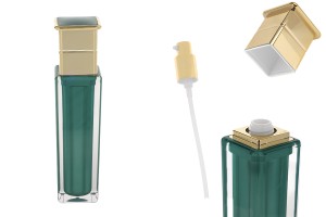 Luxuriöse Acrylflasche 50 ml in Smaragdfarbe mit Cremepumpe und Verschluss-produktbild
