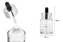 30 ml clear glass bottle with dropper and drainer-image_dimensions