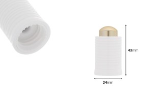 Bouchon compte-gouttes de couleur blanc et doré (sans un tube en verre)-εικόνα_διαστάσεις