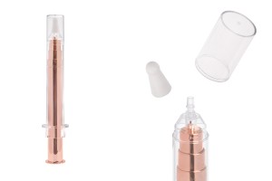 Airless σωληνάριο - σύριγγα ακρυλική 10 ml για καλλυντική χρήση σε μπρονζέ χρώμα με καπάκι-εικόνα_προϊοντική