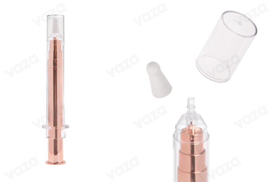 Tubo - siringa acrilica 10 ml airless per uso cosmetico color bronzo con tappo-immagine_prodotto