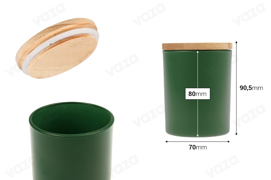 Γυάλινο βάζο 200 ml με bamboo καπάκι και λάστιχο σε διάφορα ματ χρώματα Γυάλινο βάζο 200 ml με bamboo καπάκι και λάστιχο σε διάφορα ματ χρώματα-εικόνα_διαστάσεις