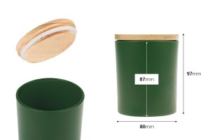 300-ml-Glasbehälter mit gummiertem Bambusverschluss-εικόνα_διαστάσεις