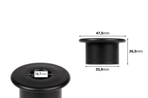 Couvercle - anneau pour diffuseur de parfum d'ambiance PP28 avec fente pour bâtonnets (sans bouchon) en plusieurs couleurs-photo_dimensions