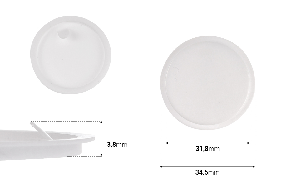 Joint intérieur en plastique (PE) (34,5 mm) pour pots de 20 ml Joint intérieur en plastique (PE) (34,5 mm) pour pots de 20 ml