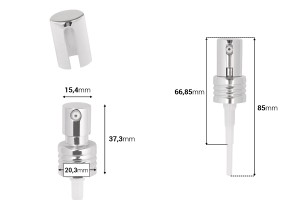 Pumpe für Cremes PP 20 aus Aluminium mit Deckel-εικόνα_διαστάσεις