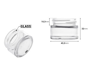 Glas für Creme 15 ml in verschiedenen Farben - ohne Deckel-εικόνα_διαστάσεις