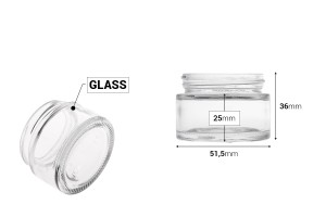 Glastiegel für Creme 30 ml in 2 Farben-ohne Verschluss-εικόνα_διαστάσεις
