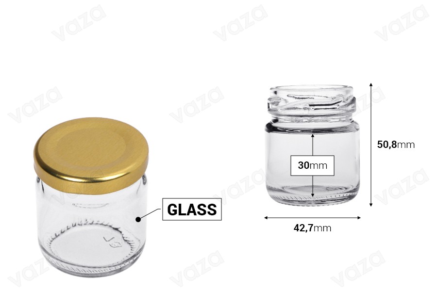 Kavanoz qelqi transparent 40 ml - 100 copë-imazh_dimensione