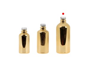 Γυάλινο μπουκαλάκι για αιθέρια έλαια 100 ml με στόμιο PP18 σε ασημί ή χρυσό χρώμα-εικόνα_σύνθεση