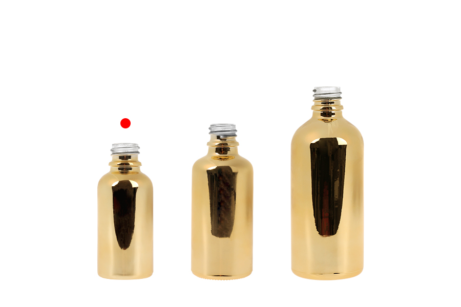 Flacone in vetro per oli essenziali da 30 ml con collo PP18 color oro o argento-gruppo_immagini