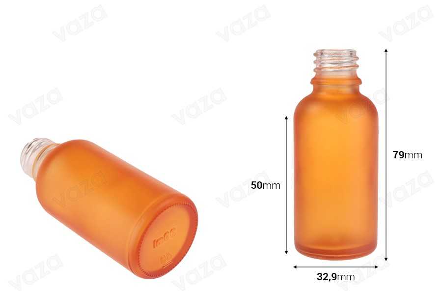 Γυάλινο μπουκαλάκι για αιθέρια έλαια 30 ml με στόμιο PP18 σε διάφορα χρώματα αμμοβολής Γυάλινο μπουκαλάκι για αιθέρια έλαια 30 ml με στόμιο PP18 σε διάφορα χρώματα αμμοβολής-εικόνα_διαστάσεις