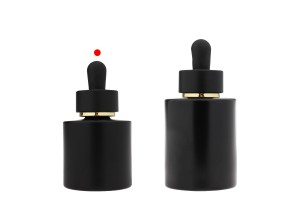 Flacone in vetro nero opaco da 30 ml con contagocce nero opaco con striscia dorata-εικόνα_σύνθεση