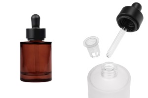 Flacone in vetro da 50 ml con contagocce nero opaco-εικόνα_προϊοντική