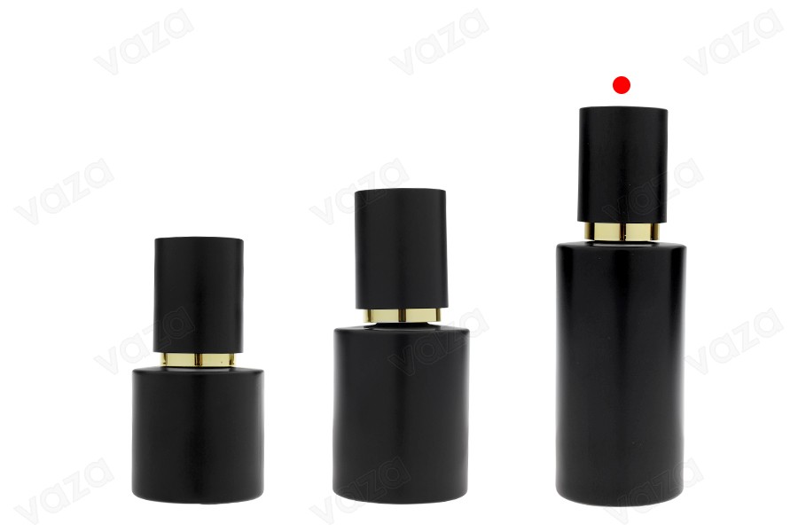 Shishe qelqi e zezë mat 100 ml me pompë kremi të artë dhe kapak të zi mat Shishe qelqi e zezë mat 100 ml me pompë kremi të artë dhe kapak të zi mat-imazh_grup