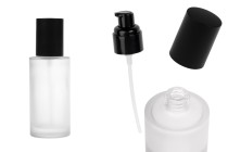 100 ml sandblasted glass bottle with black cream pump and black matte cap-image_product