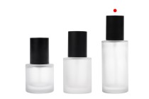 100 ml sandblasted glass bottle with black cream pump and black matte cap-image_group