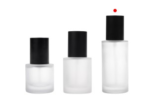 Flacon en verre sablé de 100 ml avec pompe crème noire et bouchon noir mat-εικόνα_σύνθεση