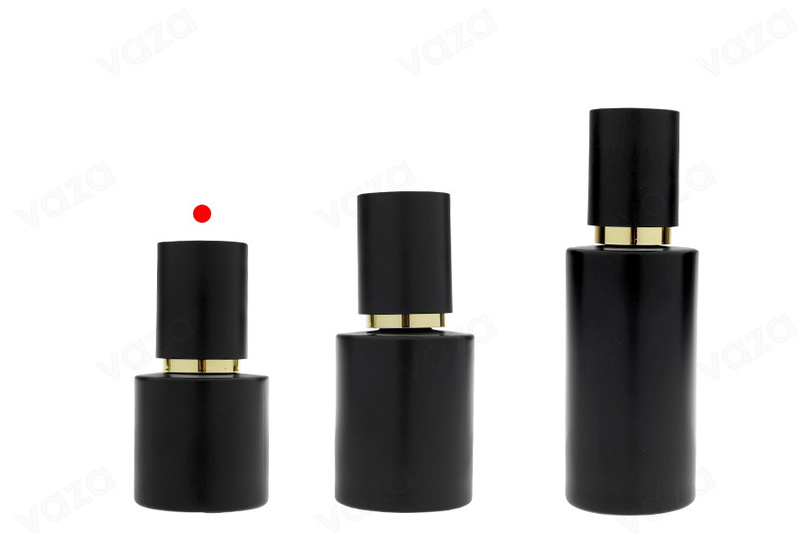 Γυάλινο μαύρο ματ μπουκαλάκι 30 ml με χρυσή αντλία κρέμας και μαύρο ματ καπάκι Γυάλινο μαύρο ματ μπουκαλάκι 30 ml με χρυσή αντλία κρέμας και μαύρο ματ καπάκι-εικόνα_σύνθεση