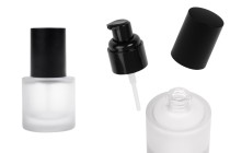 30 ml sandblasted glass bottle with black cream pump and black matte cap-image_product