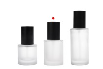 50 ml sandblasted glass bottle with black cream pump and black matte cap-image_group