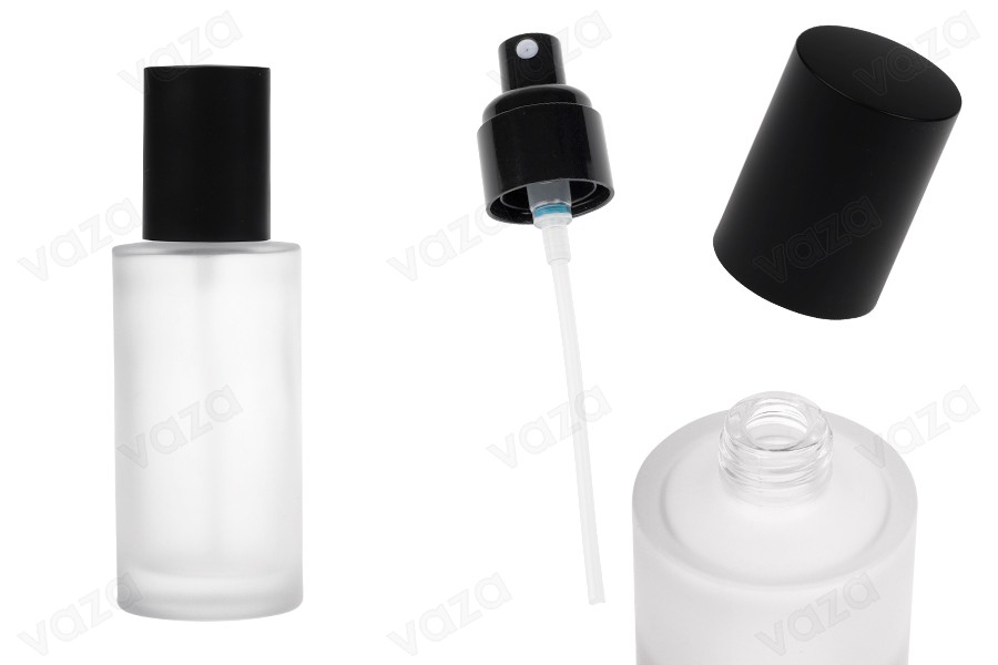 100 ml glass sandblasting bottle with black spray and black matte cap 100 ml glass sandblasting bottle with black spray and black matte cap-image_product