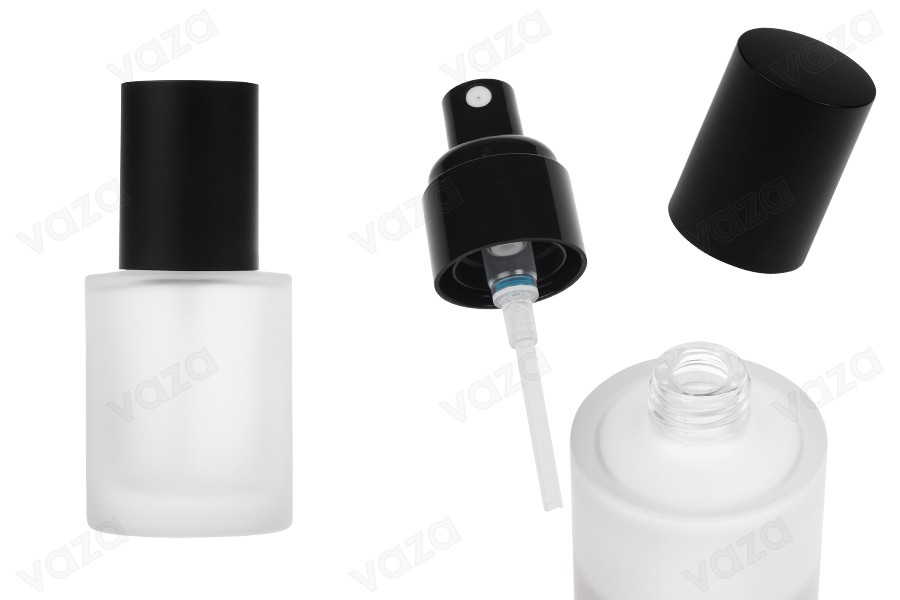 Γυάλινο μπουκαλάκι αμμοβολής 50 ml με μαύρο σπρέι και μαύρο ματ καπάκι-εικόνα_προϊοντική