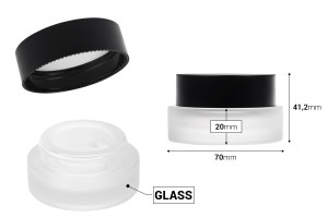 30-ml-Glasbehälter mit mattschwarzem Deckel (mit Innendichtung) und Kunststoffdichtung-εικόνα_διαστάσεις