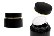 Pot en verre noir mat de 50 ml avec couvercle noir mat (avec joint intérieur) et joint en plastique-photo_produit