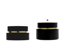Pot en verre noir mat de 50 ml avec couvercle noir mat (avec joint intérieur) et joint en plastique-photo_groupe