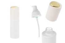 Μπουκάλι πολυτελείας 40 ml σε λευκό ματ χρώμα με αντλία κρέμας και χρυσή λεπτομέρεια στο καπάκι Μπουκάλι πολυτελείας 40 ml σε λευκό ματ χρώμα με αντλία κρέμας και χρυσή λεπτομέρεια στο καπάκι-εικόνα_προϊοντική