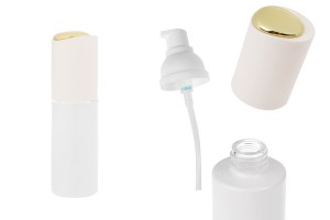 Flacone di lusso da 40 ml in bianco opaco con pompa per crema e dettaglio dorato sul tappo-εικόνα_προϊοντική