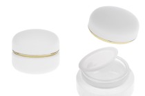 Βαζάκι 30 ml σε λευκό ματ χρώμα με καπάκι με χρυσή ρίγα (με εσωτερικό παρέμβυσμα) και πλαστικό παρέμβυσμα-εικόνα_προϊοντική