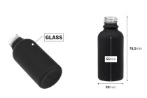 Flacon en verre de 30 ml pour huiles essentielles avec bec verseur en PP18 de différentes couleurs de caoutchouc-photo_dimensions