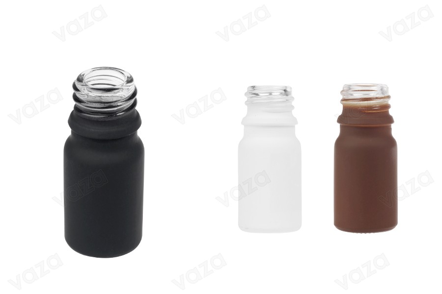 Flacon en verre de 5 ml pour huiles essentielles avec bec verseur en PP18 de différentes couleurs de caoutchouc-photo_produit