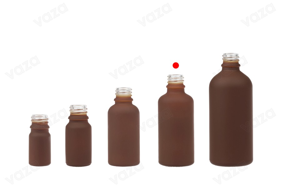 50-ml-Glasflasche für ätherische Öle mit PP18-Ausgießer in verschiedenen Gummifarben-bildgruppe