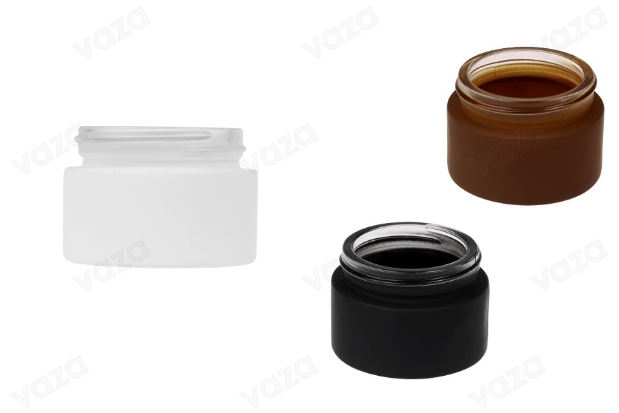 Glastiegel für Creme, 30 ml – ohne Deckel, in verschiedenen Gummifarben-produktbild
