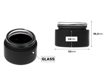 Pot en verre pour crème 30 ml - sans bouchon, disponible en plusieurs couleurs de caoutchouc.-photo_dimensions