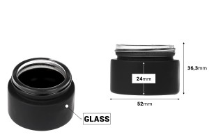 Glastiegel für Creme, 30 ml – ohne Deckel, in verschiedenen Gummifarben-εικόνα_διαστάσεις