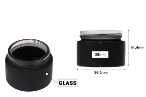 Glastiegel für Creme, 50 ml – ohne Deckel, in verschiedenen Gummifarben-bildabmessungen