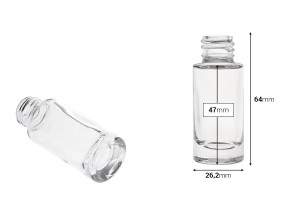 Γυάλινο διάφανο μπουκαλάκι 10 ml κυλινδρικό-εικόνα_διαστάσεις
