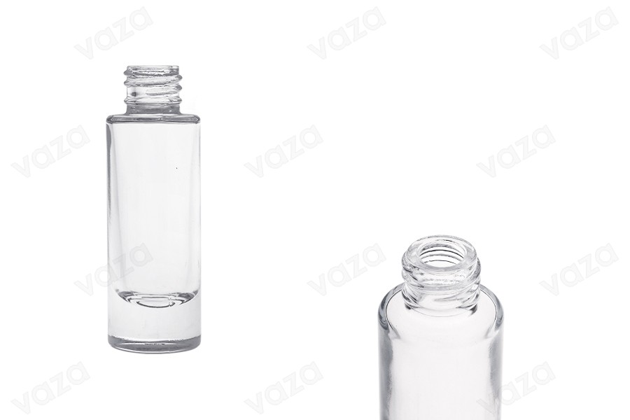 Transparente Glasflasche, 15 ml, zylindrisch-produktbild