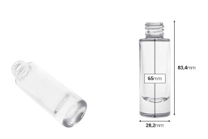 Flacone cilindrico in vetro trasparente da 15 ml-εικόνα_διαστάσεις